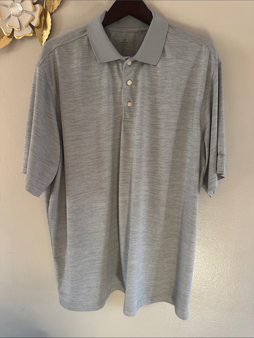 Walter Hagen Men's Light Gray Heather Polo